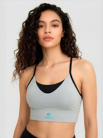 Tommy Life Bra 'TOMMY Damen-Figurbetontes Crop-Active-Top' in Grey: front