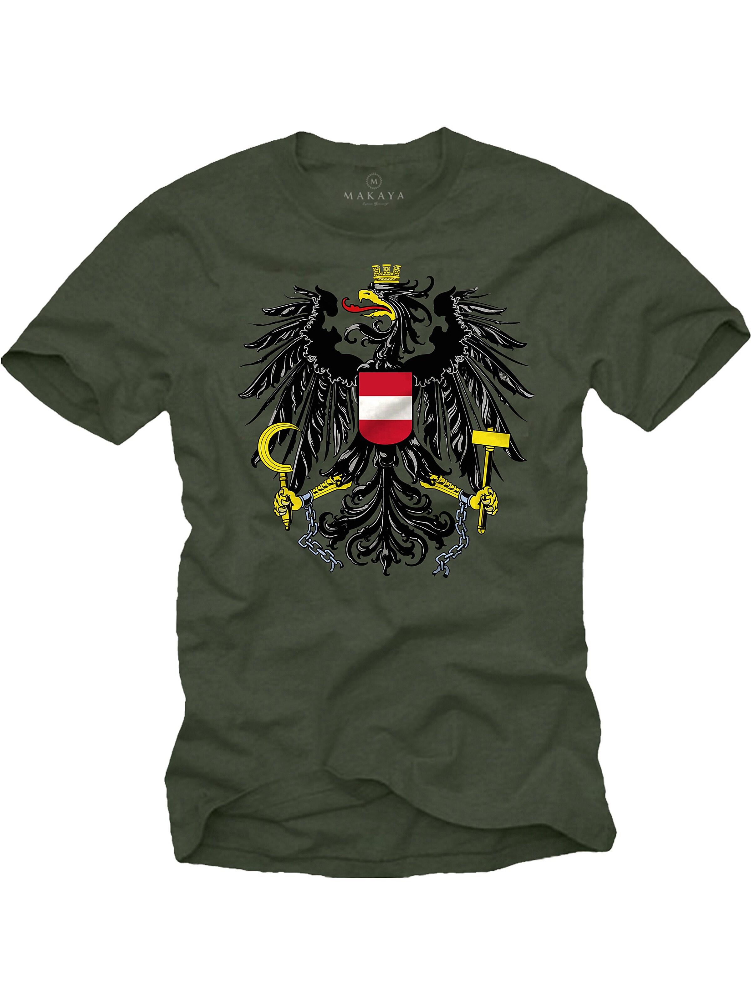 MAKAYA Shirt 'AT-Adler groß' in Green: front