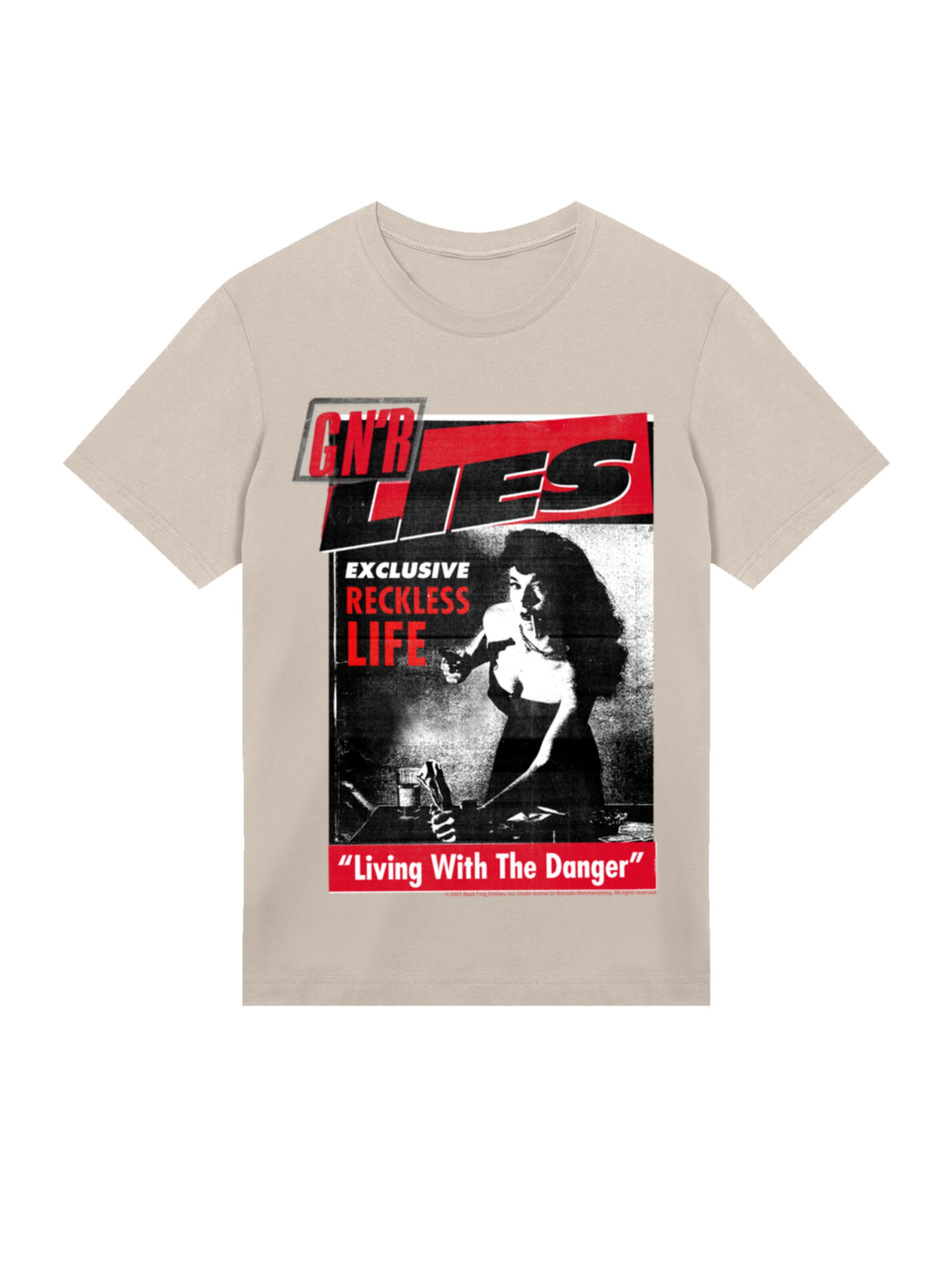 T-Shirt 'Guns N' Roses Lies' F4NT4STIC en beige : devant