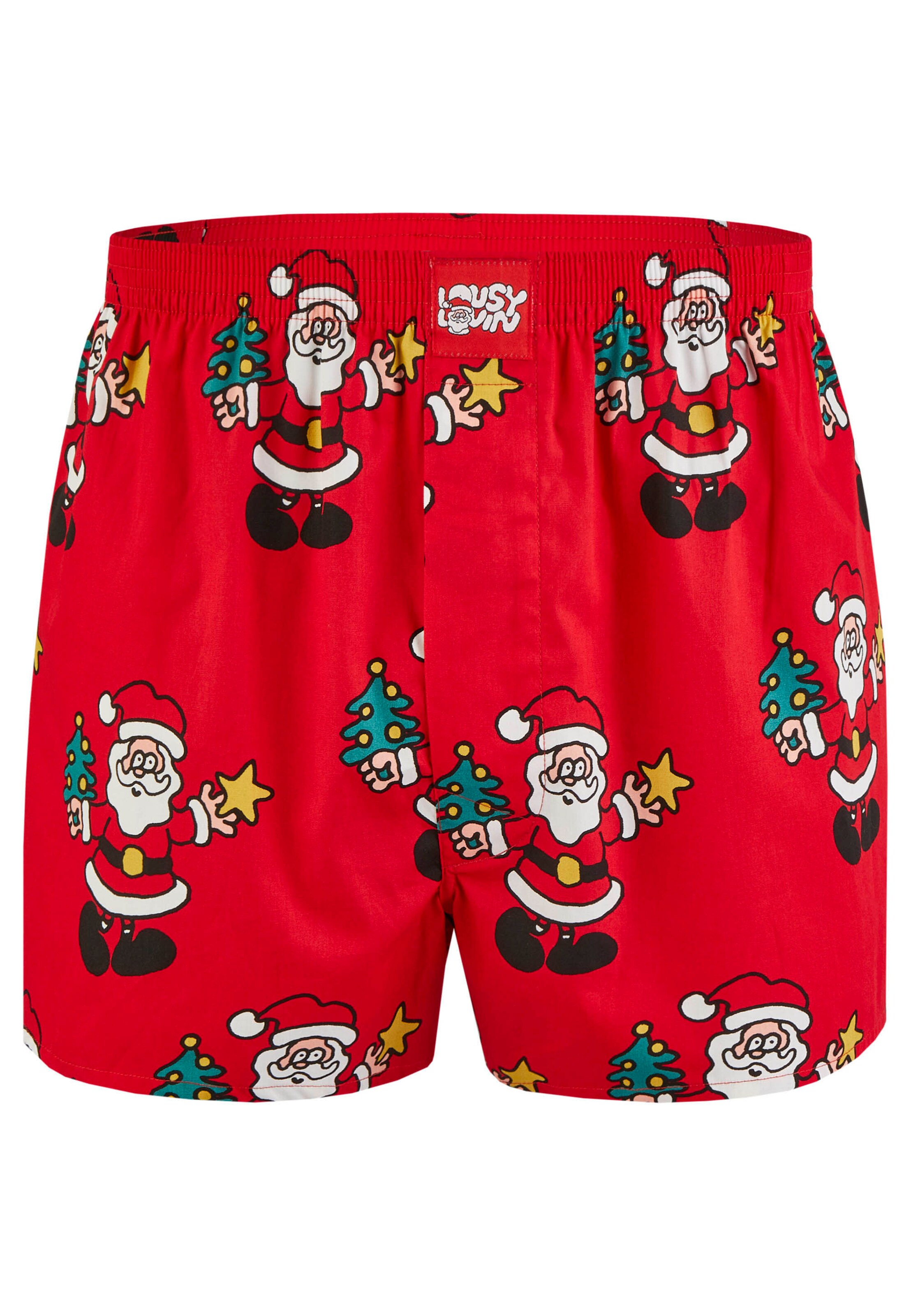 Lousy Livin Boxershorts 'Santa' in Rot