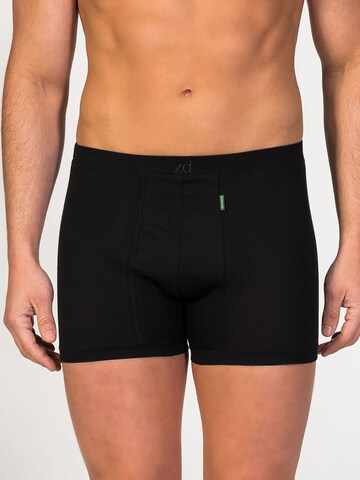 zd ZERO DEFECTS Boxer shorts 'Helios fly front boxer' in Black: front