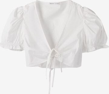 Bershka Blouse in Wit: voorkant