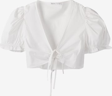 Bershka Bluse in Weiß: Vorderseite