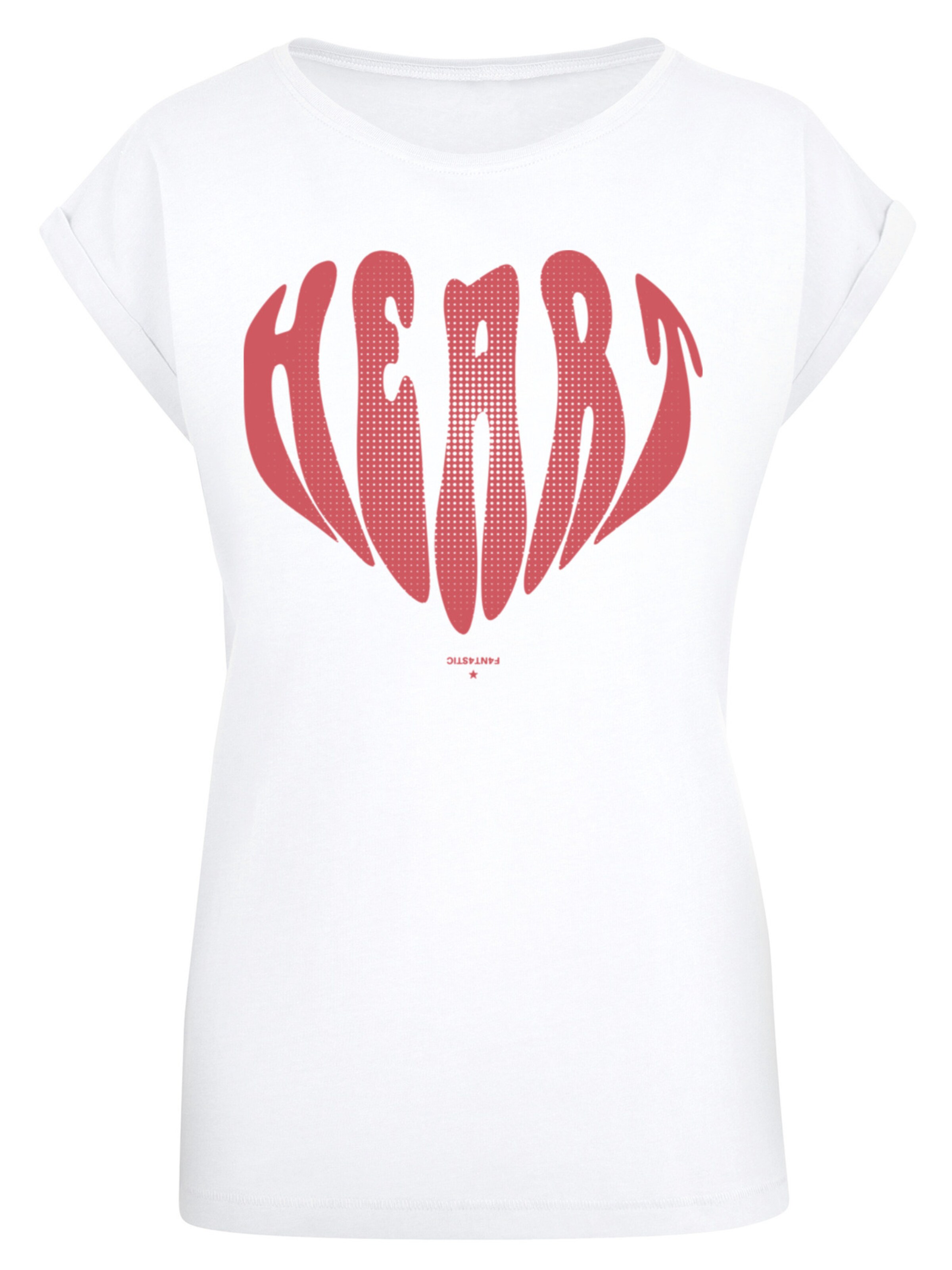 T-shirt 'Valentinstag Herz ' F4NT4STIC en blanc : devant