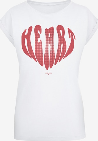 T-shirt 'Valentinstag Herz ' F4NT4STIC en blanc : devant