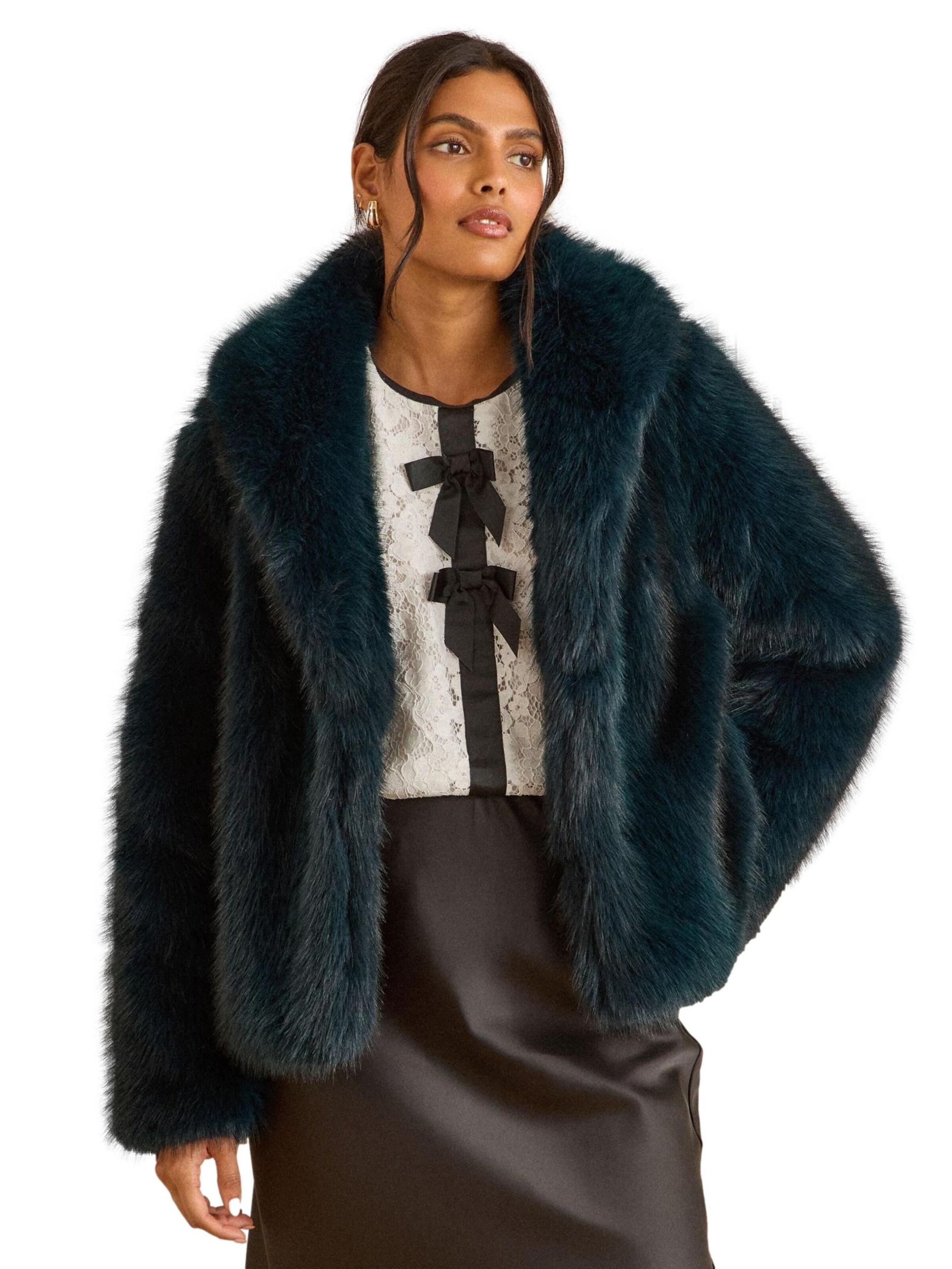 love & roses Tussenmantel in Groen: voorkant