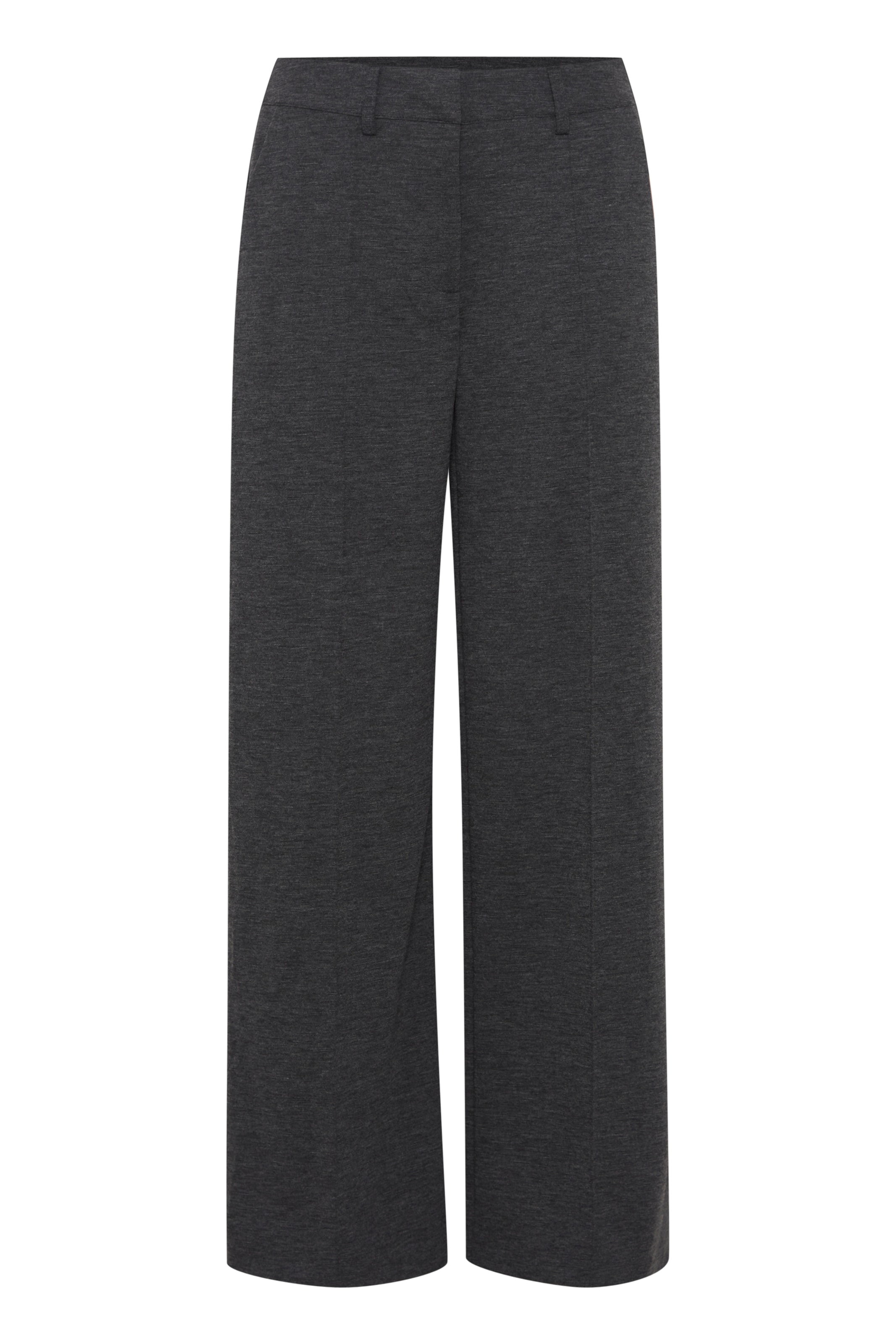 ICHI Wide Leg Bundfaltenhose 'KATE' in Grau: Vorderseite