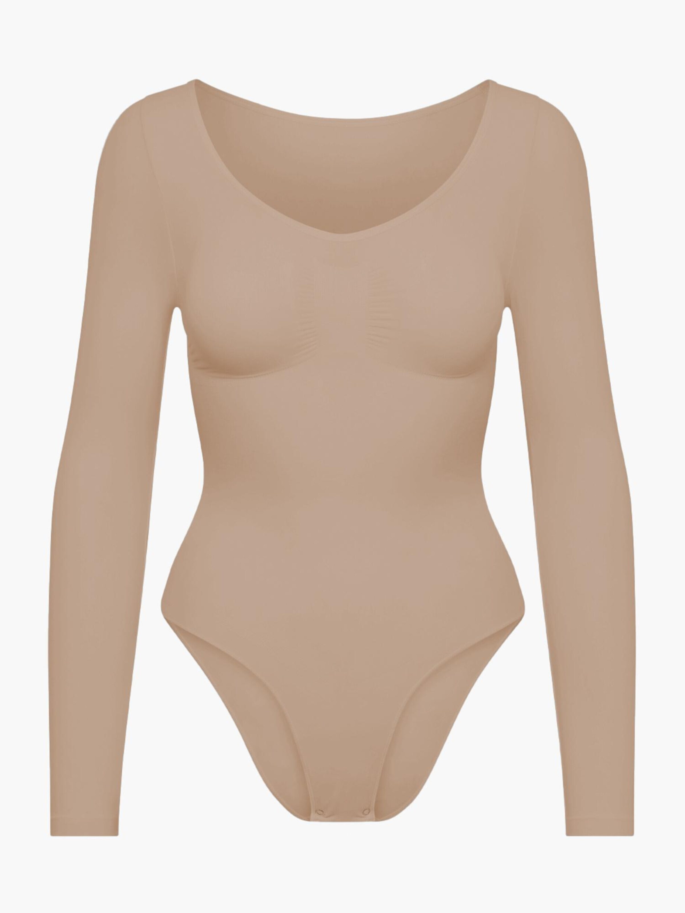 cfab (formerly creamy fabrics) - Body moldeador 'Bodysuit Sculpting Shapewear Longsleeve mit Slip' en beige: frente