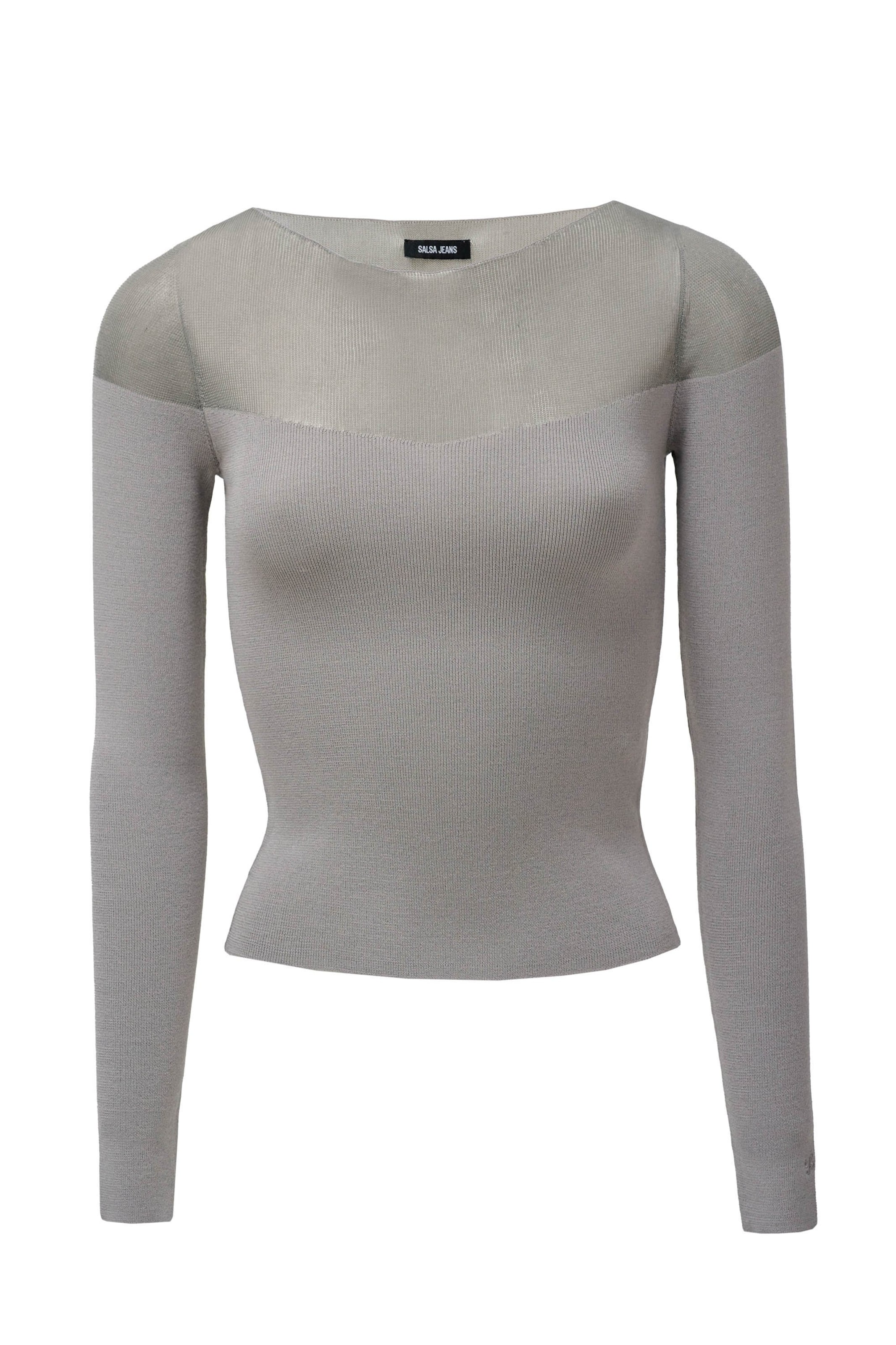 Salsa Jeans Pullover 'Transparenzl' in Grau: Vorderseite