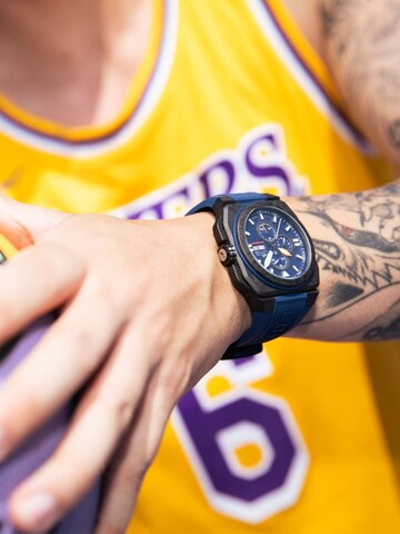 Montre à affichage analogique Lotus en bleu : devant