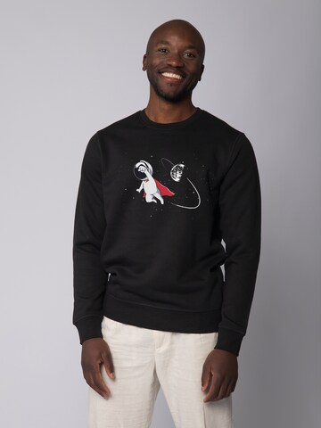 Watapparel Sweatshirt ' Superastronaut ' in Zwart: voorkant