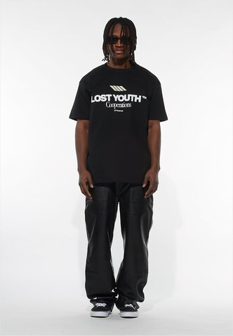 T-Shirt Lost Youth en noir : devant