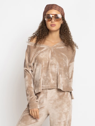 JIORO Bluse 'ESSENTIALS'‌‌‌‌‌‌‌ in Beige