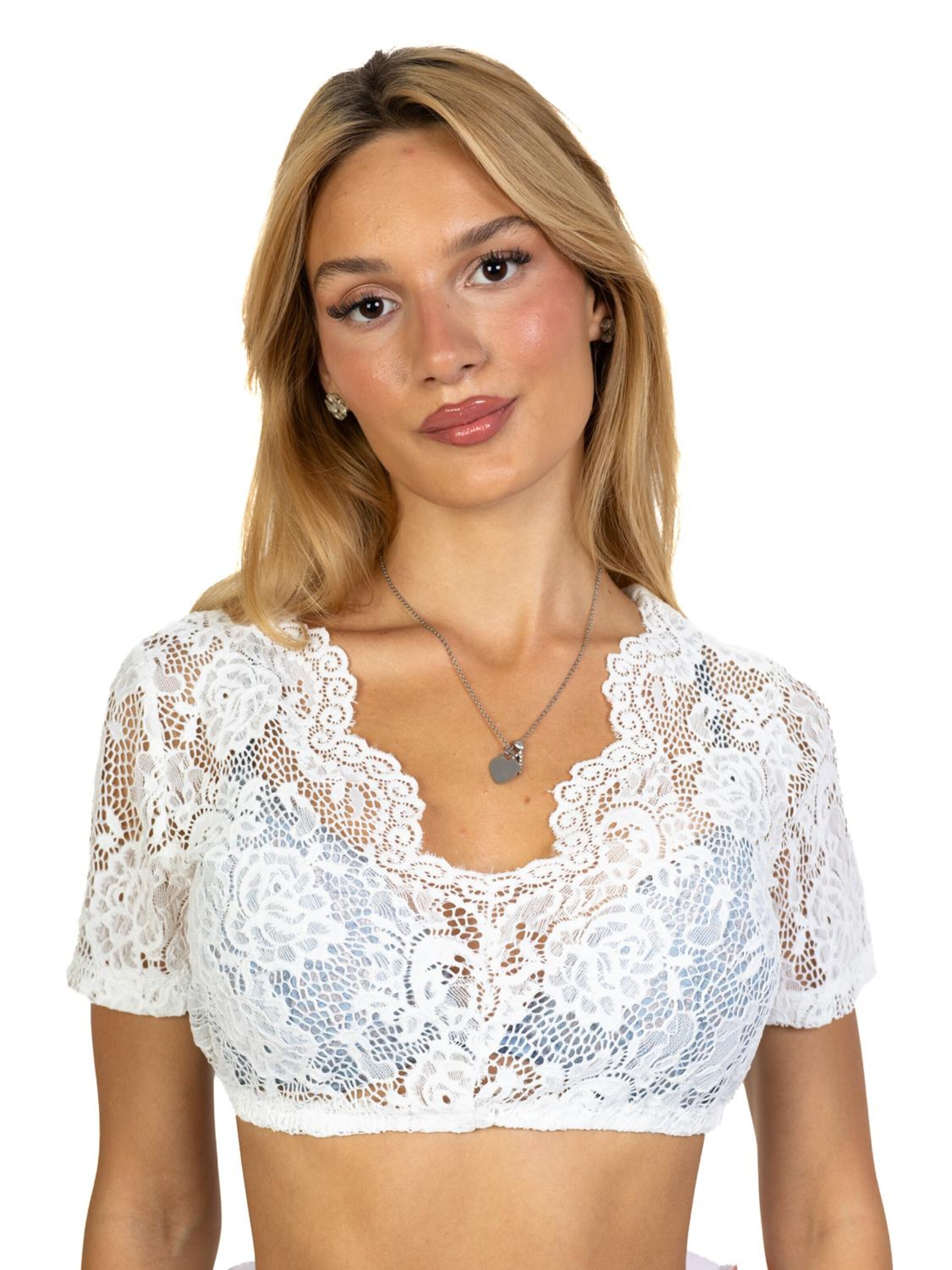 Trachtl Trachtenbluse 'Karo Dirndlbluse'‌‌‌‌‌‌‌‌ in 36 in weiß, Produktansicht