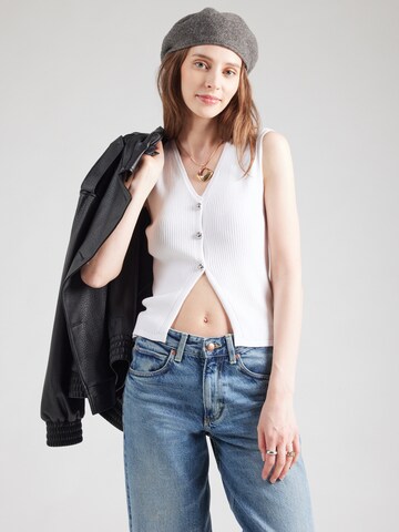 PIECES Vest 'PCAVA' in White: front