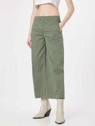 DRYKORN Regular Trousers with creases 'FRIEND' in Green: front