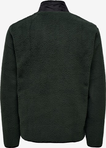Only & Sons Fleece Jacket 'JUST' in Green