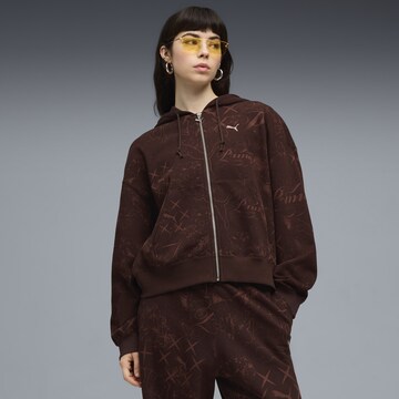 PUMA Sweatjacke in Braun: Vorderseite