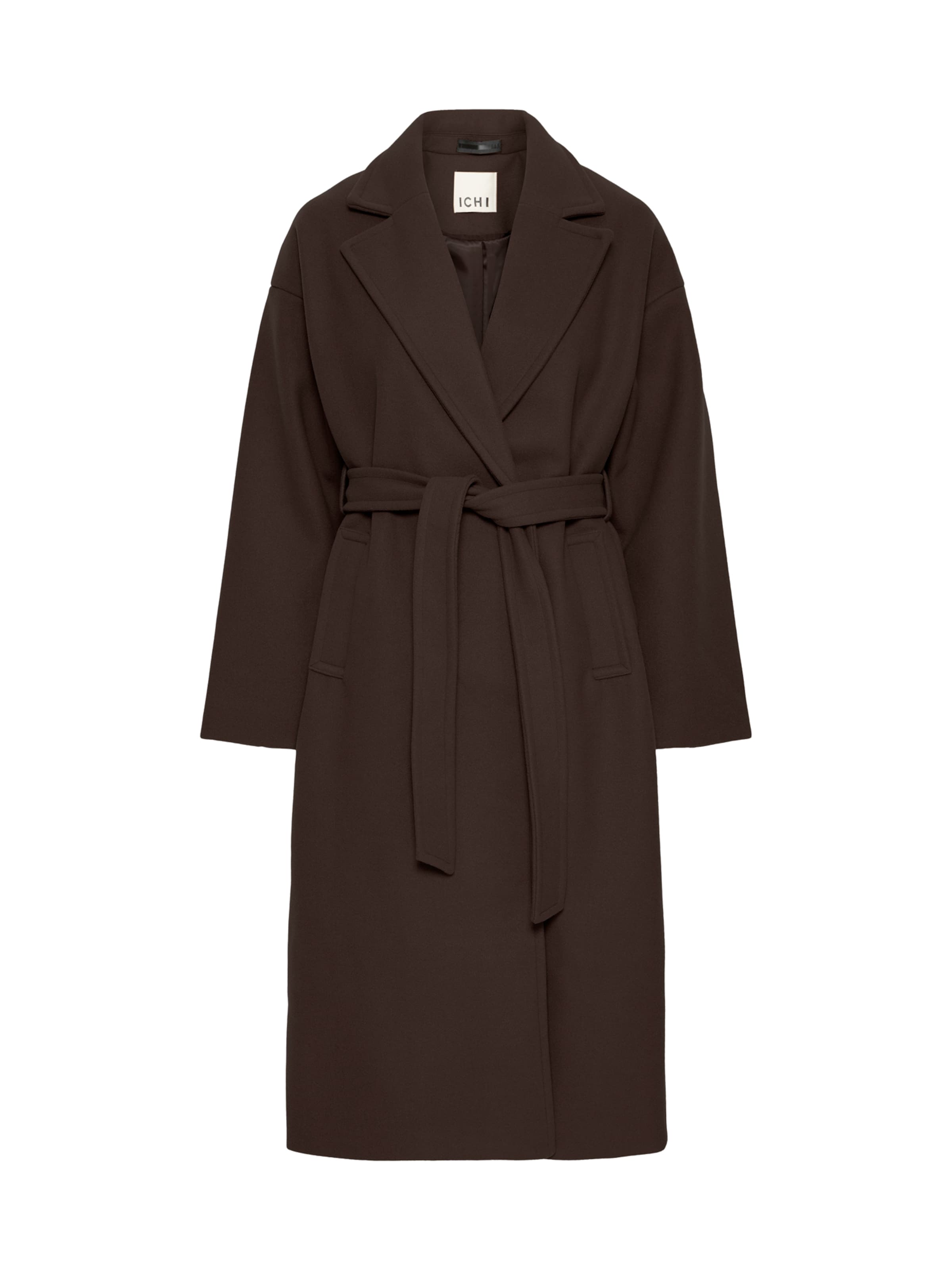 ICHI Between-Seasons Coat 'IHJANNET JA8' in Brown: front