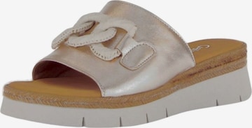 Mule GABOR en argent : devant