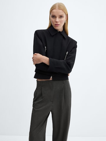 MANGO Regular Pleat-Front Pants 'Avril' in Grey