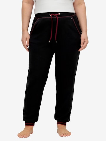 SHEEGO Tapered Trousers in Black: front