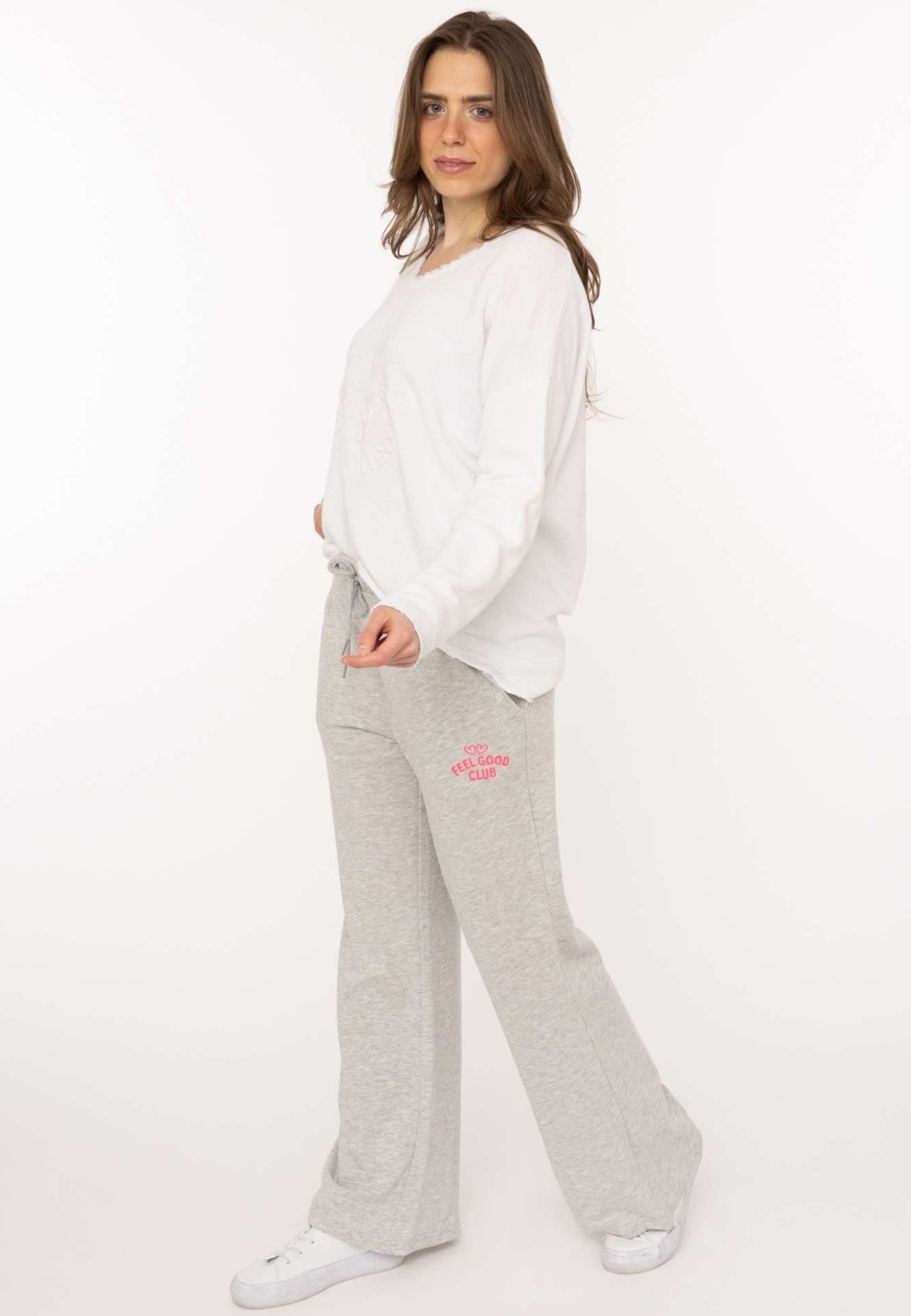 Regular Pantalon Zwillingsherz en gris