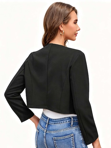 KoJooin Blazer 'Damen Kurzjacke ohne Kragen mit langen Ärmeln und abgerundetem Saum Lässiger, vielseitiger Cardigan'‌‌‌‌ in Schwarz