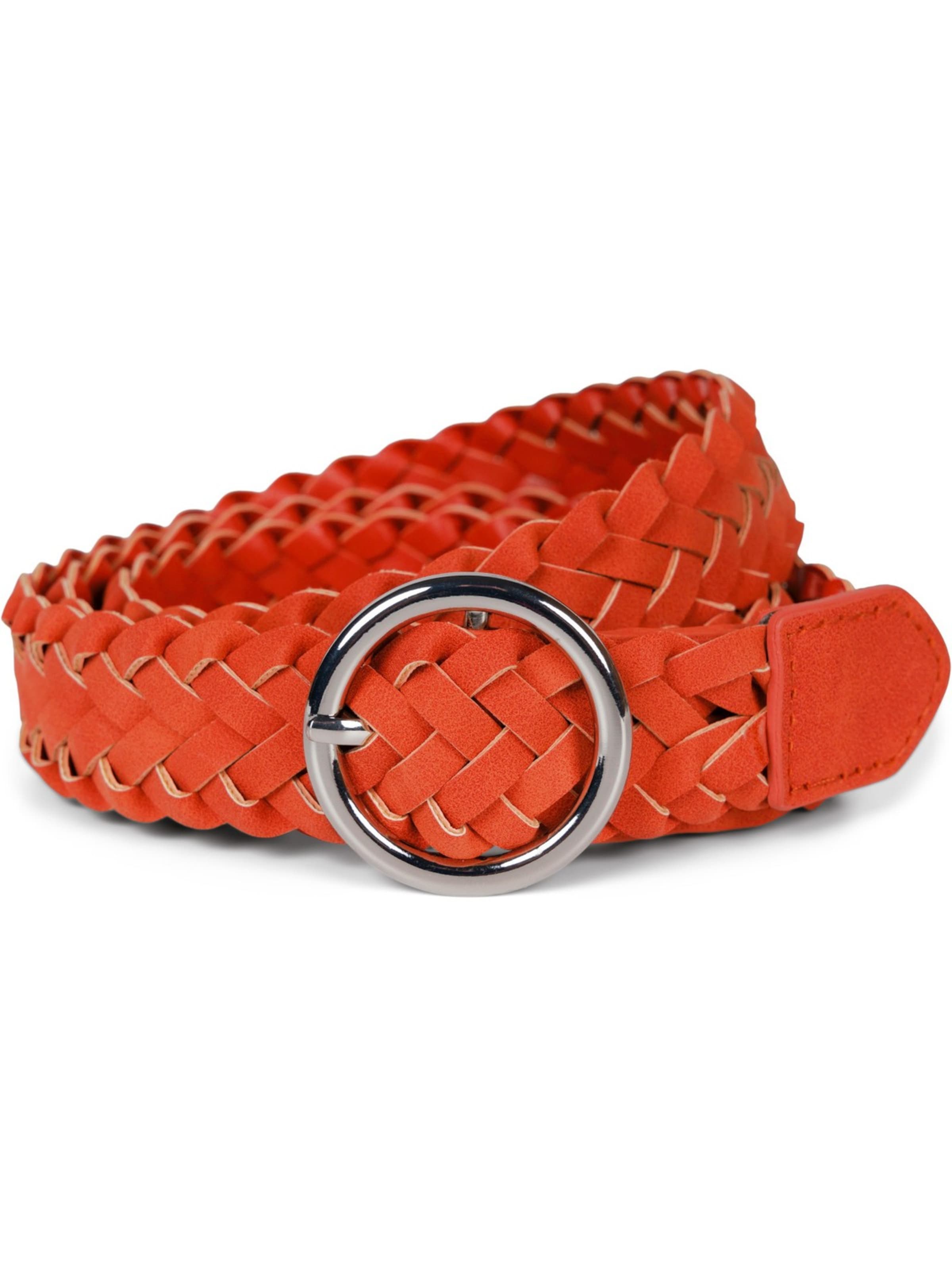 styleBREAKER Gürtel 'Schmaler Flechtgürtel'‌‌ in Orange