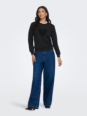 JDY Sweatshirt 'JDYParis' in Black