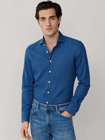Hackett London Slim fit Overhemd in Blauw: voorkant