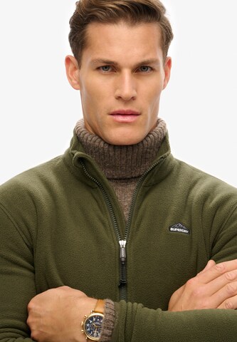 Superdry Fleece jas in Groen