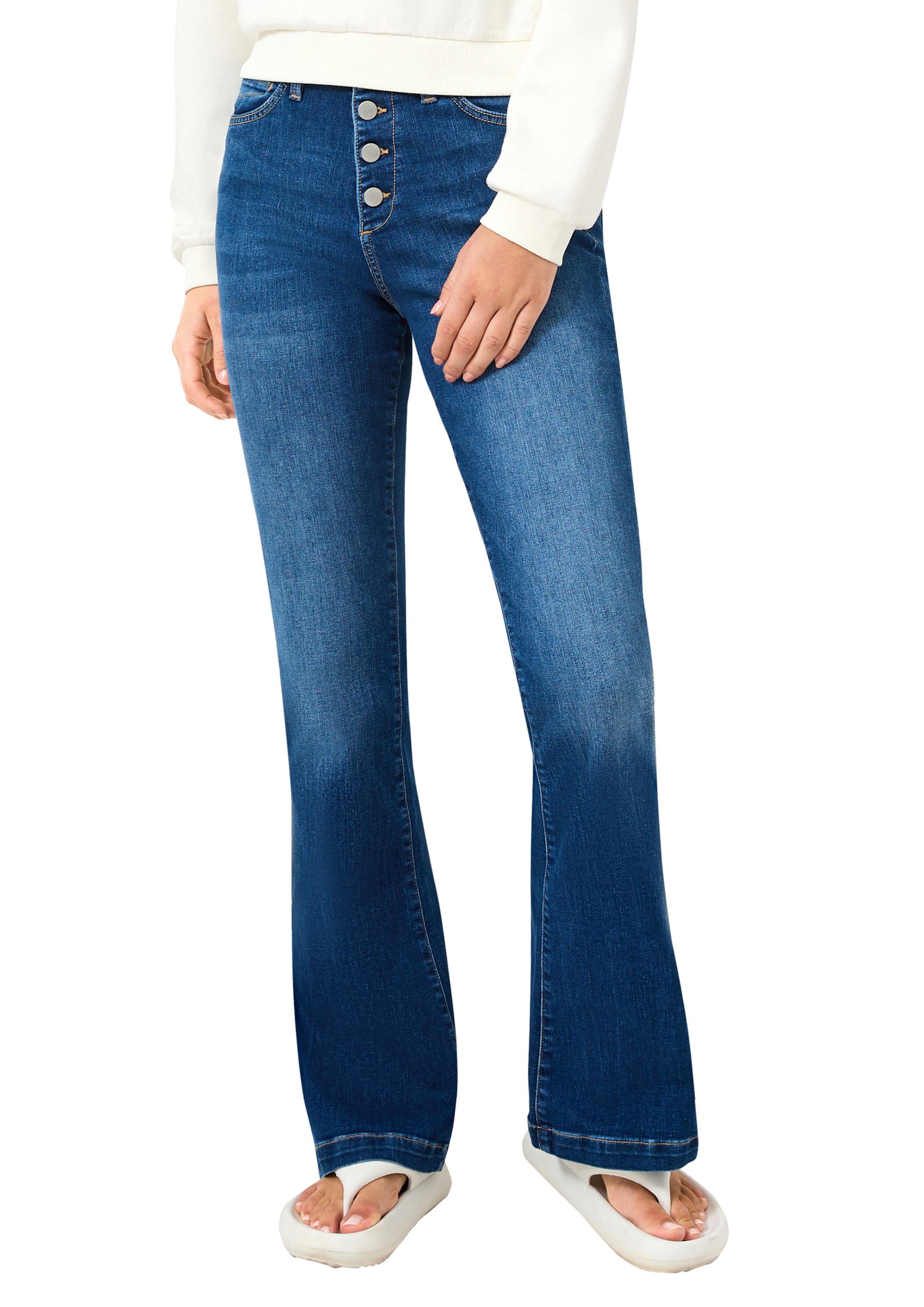 évasé Jean 'Reena' QS en bleu : devant