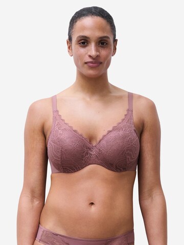 Chantelle T-shirt BH 'Floral Touch' in Roze