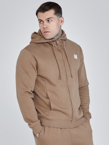 SikSilk Sweatvest in Bruin: voorkant