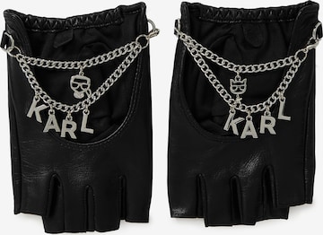 Karl Lagerfeld - Guantes sin dedos en negro: frente