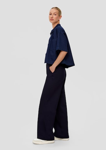s.Oliver Wide leg Pleat-Front Pants in Blue