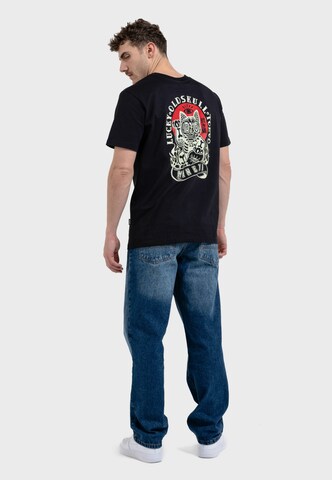 Oldskull T-Shirt 'ASIAN REBEL CAT KANJI GRAPHIC' in Schwarz