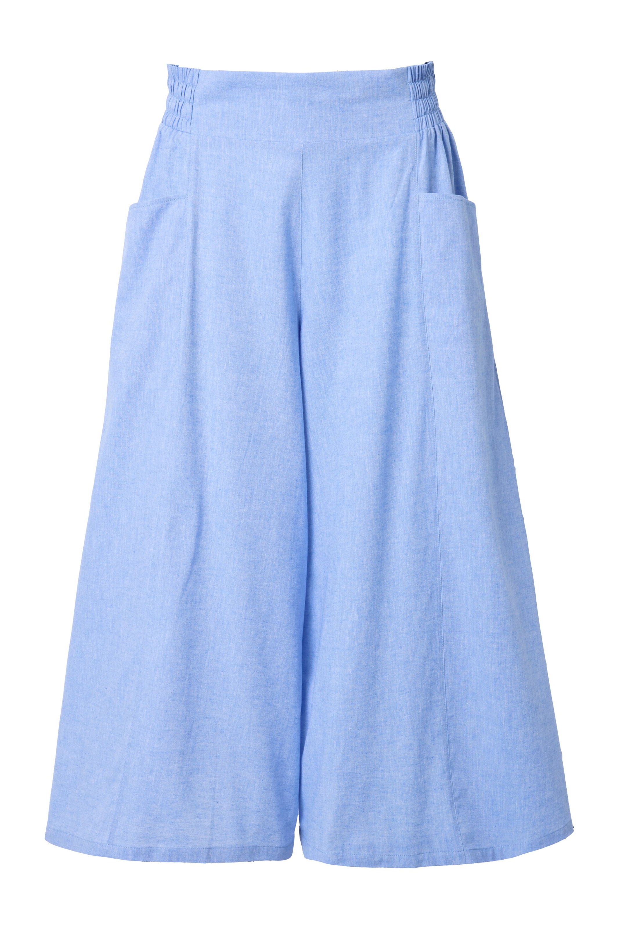 Ulla Popken Wide Leg Hose in Blau: Vorderseite
