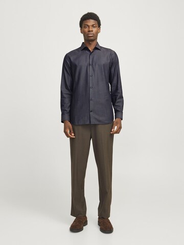 JACK & JONES Slim fit Button Up Shirt 'JPRBLAParker' in Blue