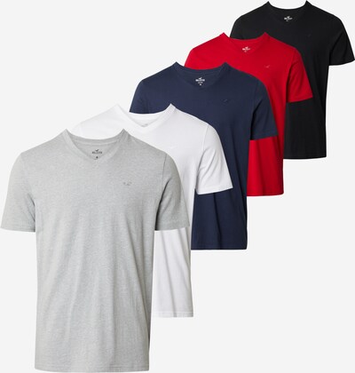HOLLISTER Tričko - námornícka modrá / sivá melírovaná / červená / čierna / biela, Produkt