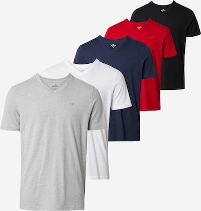 HOLLISTER T-Shirt in navy / graumeliert / rot / schwarz / weiß, Produktansicht