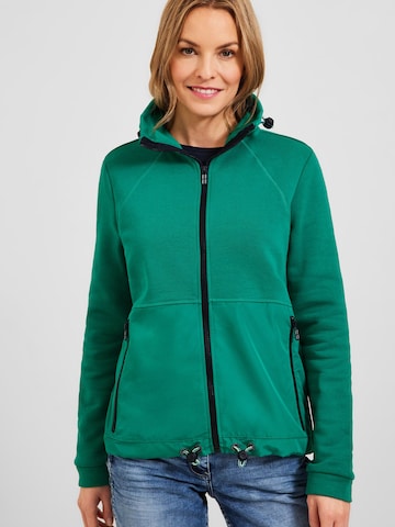 CECIL Zip-Up Hoodie in Green: front