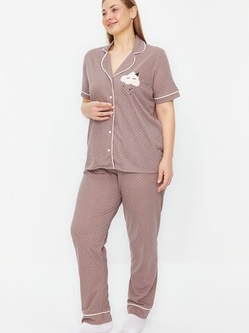 Pyjama Trendyol Curve en marron : devant