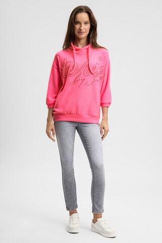 Soccx Pullover aus Flauschstrick mit Glitter-Print in Rot