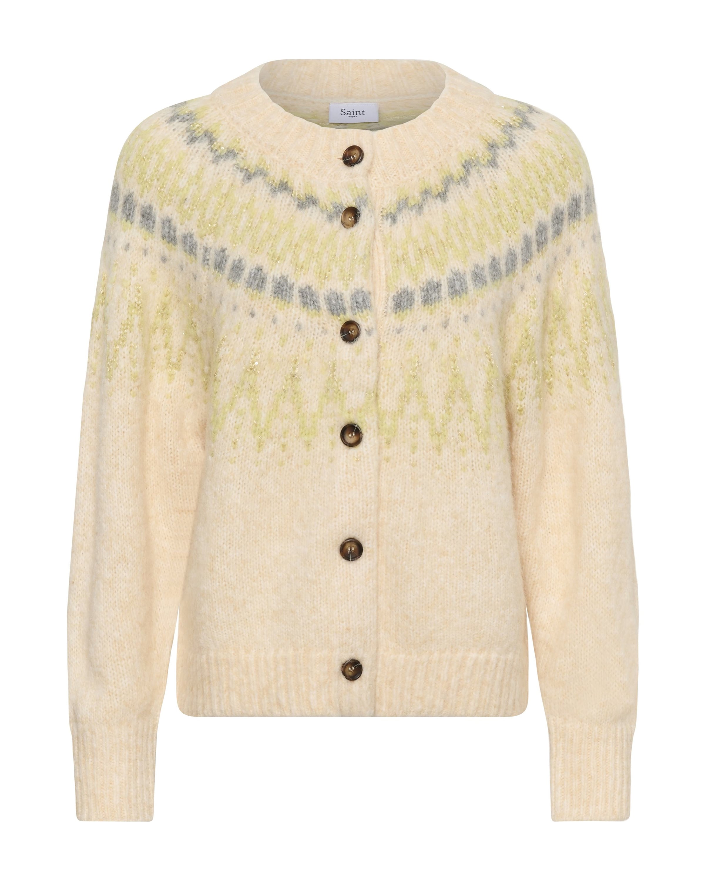 SAINT TROPEZ Strickjacke 'Megna' in Beige: Vorderseite