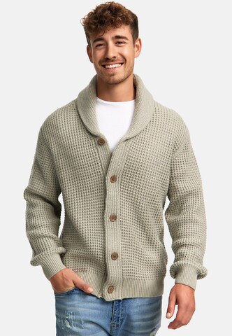 INDICODE JEANS Gebreid vest ' Brandox ' in Grijs: voorkant