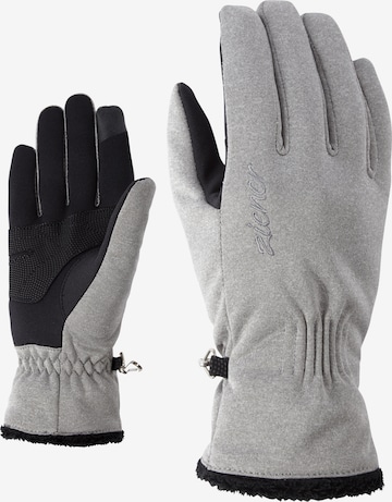 ZIENER Sporthandschuhe 'Ibrana Touch' in Grau: Vorderseite