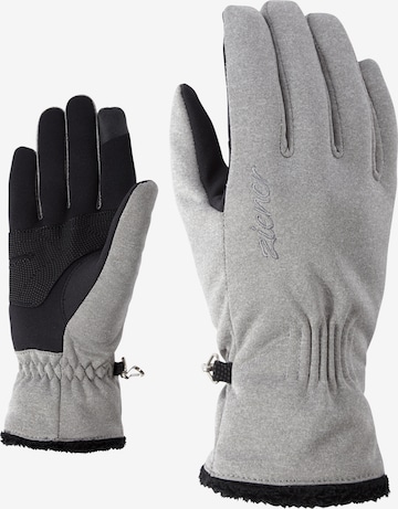 ZIENER Athletic Gloves 'Ibrana Touch' in Grey: front