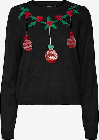 VERO MODA Sweater 'Christmas Ball' in Black: front